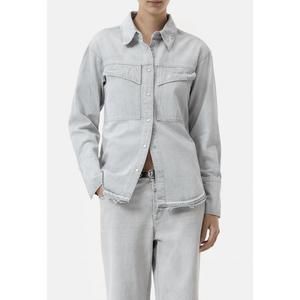 NEW CLOSED fitted utility shirt in light grey